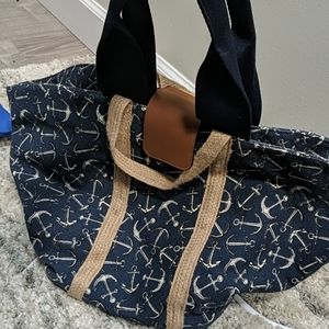 Nautical beach tote bag